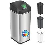 iTouchless 13 Gallon Sensor Trash Can with Lid | Pet Lock and Odor Filter