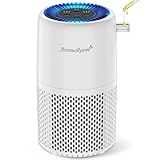 Air Purifier for Home Bedroom, AromaRoom H13 HEPA Air Filter For Smoke Pollen Dander Hair Smell Air Cleaner, 3-in-1 Filter with Sleep Mode, Quiet Air Cleaner For Pets, Home, Baby Room (White)
