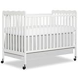 Dream On Me Carson Classic 3-in-1 Convertible Full-Size Baby Crib in White, GreenGuard Gold & JPMA, 4 Mattress Heights, Converts to Day & Toddler Bed, Locking Wheels, Classic Nursery Design