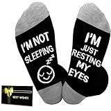 Dealswin Gifts for Dad Funny Socks: Birthday Gifts for Men Husband Garandpa, Christmas Stocking Stuffers idea, I'm Not Sleeping I'm Just Resting My Eyes Socks, White Elephant Gift for Adults