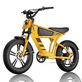 Electric Bike for Adults & Teens with 20" x 4.0 Fat Tire, 1500W Motor 28MPH for Commuting, 48V 18Ah Battery for 40-60 Mile Range, Full Suspension & 7-Speed for Off-Road and Mountain Terrain. (Yellow)