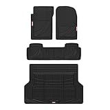 Motor Trend FlexTough Advanced Heavy Duty Black Rubber Car Floor Mats & Cargo Liner for SUV & Car Full Set - Universal Trim to Fit All Weather Automotive Floor Mat & Cargo Liners for SUV, Car, & Van