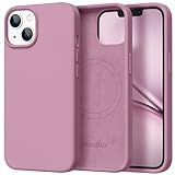 GolbinBox Magnetic for iPhone 13 Case & iPhone 14 Case, Compatible with MagSafe, [Soft Anti-Scratch Microfiber Lining], Slim Liquid Silicone Shockproof Protective Phone Case 6.1 inch, Blackcurrant