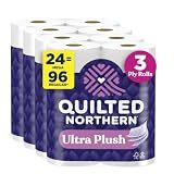 Quilted Northern Toilet Paper, Ultra Plush, 24 Mega Rolls, Bath Tissue