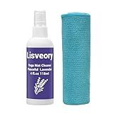 Lisveory Yoga Mat Cleaner Spray (Peaceful Lavender), No Slippery Residue, Add Organic Essential Oils, Safe Deep Clean for All Type of Materials Exercise Mats, With Microfiber Towel (4oz/118ml)