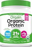 Orgain Organic Vegan Protein Powder, Natural Unsweetened - 21g of Unflavored Plant Protein, 4g Prebiotic Fiber, Low Net Carbs, No Added Sugar, Non-GMO, for Shakes & Recipes, 1.59 lb