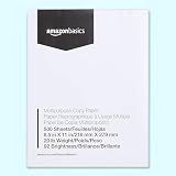 Amazon Basics Multipurpose Copy Printer Paper, 8.5 x 11 Inches, 20 lb, 92 Bright, White, 1 Ream (500 Sheets), Jam-Free