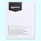 Amazon Basics Multipurpose Copy Printer Paper, 8.5 x 11 Inches, 20 lb, 92 Bright, White, 1 Ream (500 Sheets), Jam-Free