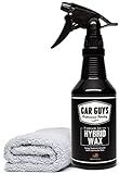 CAR GUYS Hybrid Spray Wax | Advanced Car Wax | Long Lasting and Easy To Use | Safe on All Surfaces | 18 Oz Kit with Towel