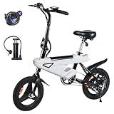 VDL 14'' Electric Bike for Teenager 500W Peak Motor, 14'' Electric Bike, 20 mph Folding Ebike with Removable Fast-Charging Battery, Mini EBikes for Adults and Teens