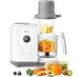 Bear Baby Food Maker with 18.5oz Dual-Layer Steam Baskets, OneStep Baby Food Processor Steamer Puree Blender Grinder Mills, Auto Cooking Grinding&Sterili-zing for Healthy Homemade Baby Food, BPA-Free