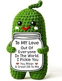 MAMAGIFTREE Gifts for Him Her Boyfriend Girlfriend, Handmade Crochet Pickle to My Love Anniversary Birthday Gifts for Women Men, I Love You Wedding Romantic Gift for Wife Husband Couples