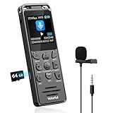 80GB(6000H) Digital Voice Recorder with Playback, Volorful 80H HD Audio Recorder with Al Noise Reduction for Lectures Meetings Interviews, Recording Device with Microphone, Lock, Password