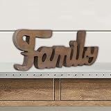 Sintosin Farmhouse Family Sign for Shelf 15 inches, Wall Hanging Rustic Distressed Wooden Family Signs for Home Decor, Handmade Christmas Signs Fireplace Mantel Decor for Living Room Tabletop