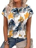 Alaroo Boho Tops for Women Flowy Floral Print Blouses Dressy Casual 2026 Trendy Fashion Clothing Summer Clothes Vacation Outfits Spring Shirts 08 L