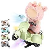 Simgoing Mini Electric Doll Scooter Vehicles Toy 4 Colors Available Funny Doll Accessory with Music & Lights Could Rotate 360° Cute Plastic Scooter Toy Ornaments Battery Not Included(Green)