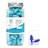 LYSIAN Ultra Soft Foam Ear Plugs for Sleeping, 60 Pairs, 38dB SNR / 31dB NRR Noise Reduction Earplugs for Snoring, Study, Travel, Work & Shooting, Lake Blue