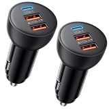 USB C Car Charger, 2 Pack 70W Fast Charging Cigarette Lighter USB Charger