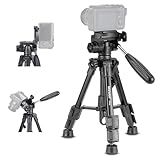 NEEWER Basic Mini Desk Tripod for Camera with 3 Way Pan Tilt Head & Handle, Small Portable Metal Tabletop Selfie Stick Stand with 1/4" Screw for DSLR Vlog Video Recording, Max Load 13.2lb, TP02