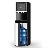Tehanld Bottom Loading Water Cooler Dispenser for 5 Gallon Bottles,Stainless Steel Water Cooler with 3 Temperature -Hot, Cold & Room,Child Safety Lock,Ideal for Home and Office, Matte Black