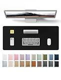 YSAGi Leather Office Desk Pad Protector, Large Mouse Pad, Non-Slip, PU Leather, Laptop Desk Blotter, Waterproof Writing Pad for Office and Home, Black, 23.6" x 13.8"