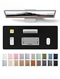YSAGi Leather Office Desk Pad Protector, Large Mouse Pad, Non-Slip, PU Leather, Laptop Desk Blotter, Waterproof Writing Pad for Office and Home, Black, 23.6" x 13.8"