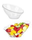 BESTVIP 12 Pack 20oz Angled Disposable Serving Bowls - Clear Plastic Serving Bowls for Party, Party for Chips, Snacks, Fruit, Salad - Bowls for Parties, Daily Use, Catering,Halloween, Christmas