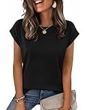 Zeagoo Womens Tops Summer Casual Cap Sleeve Tshirts Shirts Business Blouses