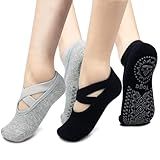 Yoga Socks for Women Non-Slip Grips & Straps, Ideal for Pilates, Pure Barre, Ballet, Dance, Barefoot Workout