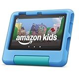 Amazon Fire 7 Kids tablet (newest model) ages 3-7. Top-selling 7" kids tablet on Amazon. Includes 6 months of ad-free and exclusive content, easy parental controls, 10-hr battery, 16 GB, Blue