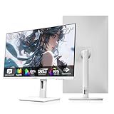 CUNPU 27 Inch White 180/200Hz Gaming Monitor, QHD 2560x1440 Fast IPS PC Monitor, Adaptive Sync, 100% sRGB, HDR10, Built-in Speaker, Height/Swivel/Tilt/Rotating Adjustable Stand, HDMI, Displayport