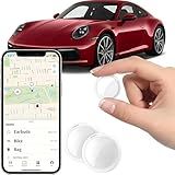 2 Pack GPS Tracker for Vehicles Works with Apple Find My(iOS Only) Mini Real-Time Hidden Car Locator Air Tracker Tag Undetectable Tracking Device for Car Global Coverage No Monthly Fee or SIM Required