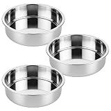 tifanso 3PCS 8" Round Stainless Steel Even Heating Cake Pans for Baking