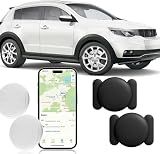 Mini GPS Tracker for Vehicles No Monthly Fee,2PCS Real Time GPS Car Tracker,Hidden Car Tracker with Magnetic Case Compatible with Apple Find My(iOS Only)-Black