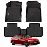 AUXKO All Weather Floor Mats for Honda Civic 2022-2025 2026 Sedan Hatchback Si(Include Sport|2nd Row with&w/o USB Port|Not for Hybrid) Acura Integra 2023-2025 Liners All Season Odorless Anti-Slip