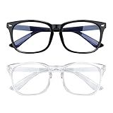 HUOZHI Fashion Square Blue Light Blocking Glasses - Clear Computer & Gaming Glasses for Women and Men
