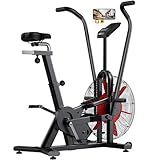Air Bike, Wenoker Exercise Bike Air Resistance Stationary Bike for Home, Indoor Bike with Dual Action Handlebars, APP Connection Customizable Monitor