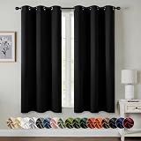 MIULEE Blackout Curtains for Bedroom 2 Panels 40 x 63 Inch Long Black