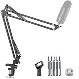 InnoGear Boom Arm Microphone Mic Stand for Blue Yeti Fifine HyperX, Black
