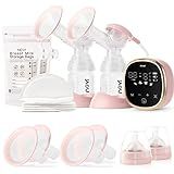 NCVI Electric Breast Pump 8782, Portable Hospital-Grade Double Pump with 4 Modes & 9 Levels, Anti-Backflow, Rechargeable Quiet Breastfeeding Pump for Efficient Comfortable Use at Home, Work or Travel