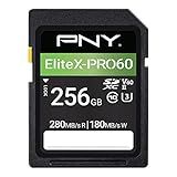 PNY 256GB EliteX-PRO60 UHS-II SDXC Memory Card - R280MB/s W180MB/s, U3, V60, 4K UHD, Full HD, UHS-II for Professional Photographers & Content Creators, DSLR Mirrorless Cameras, Advanced Video Cameras