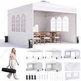 10x10 Pop Up Canopy Tent with 3 Sidewalls & Double Roof Vents