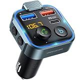 UNBREAKcable Bluetooth 5.3 FM Transmitter for Car Radio Adapter Charger