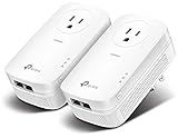 TP-Link AV2000 Powerline Ethernet Adapter TL-PA9020P KIT - Powerline Network Adapter w/ Passthrough, Noise Filter, 2x2 MIMO, 2 Gigabit Ports, Ethernet Over Power, Plug Pair & Play, Power Saving Mode