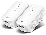 TP-Link AV2000 Powerline Ethernet Adapter TL-PA9020P KIT - Powerline Network Adapter, Passthrough, 2x2 MIMO, 2 Gigabit Ports, Ethernet Over Power, Plug Pair & Play, Power Saving, Free Expert Help