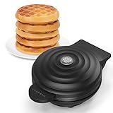 CROWNFUL Mini Waffle Maker, 4" Chaffle Maker with Compact Design, Easy to Clean, Non-Stick Surface, Recipe Guide Included, Perfect for Breakfast, Dessert, Sandwich, or Other Snacks