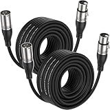 EBXYA XLR Cable 50ft 2 Packs Microphone Cable with 3-Pin XLR Male to Female