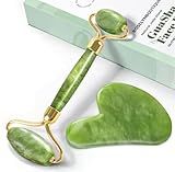 ROSELYNBOUTIQUE Gua Sha Facial Tools & Jade Face Roller for Lift Wrinkless Natural Skincare Tool Jade Roller Guasha Tool for Face (Green)