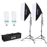 Skytex Softbox Lighting Kit 2Pack, 20x28in Soft Box | 135W 5500K E27 Bulb Continuous Photography Lighting, Photo Studio Lights Equipment for Camera Shooting, Video Recording