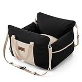 ZOMISIA Dog Car Seat for Small to Medium Dogs - Waterproof Pet Booster Seat for Car with Clip-On Safety Leash, Travel Carrier for Puppy up to 25 lbs, Memory Foam Filling and Adjustable Buckles, Black